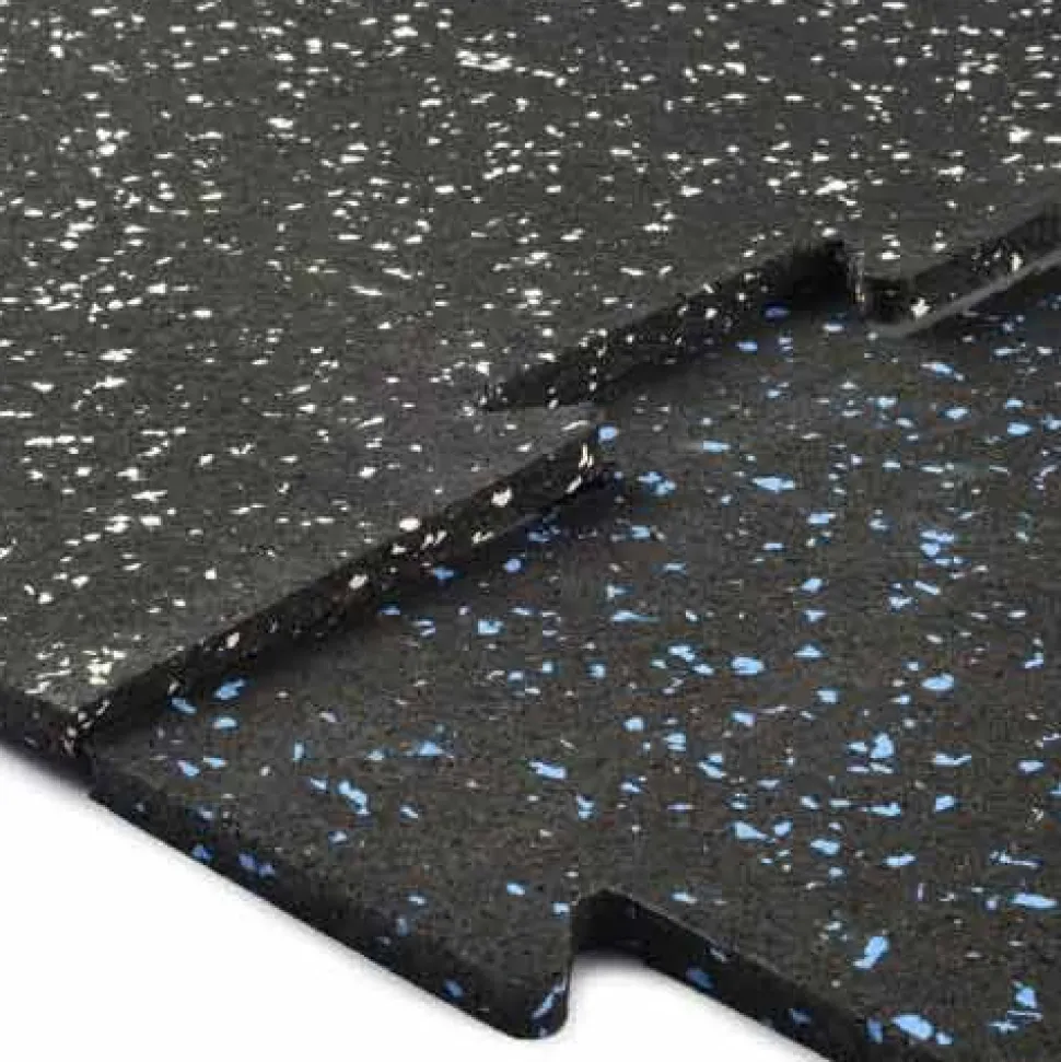 Rubber Tile Interlocking 10% Color CrossTrain Custom 8 mm x 2x2 Ft. Pacific