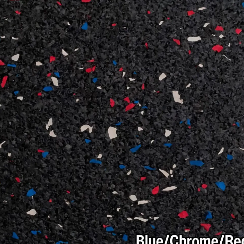 Rubber Tile Interlocking 10% Color CrossTrain Custom 8 mm x 2x2 Ft. Pacific
