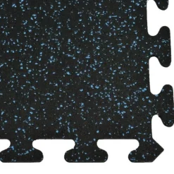 Rubber Tile Interlocking Sport 10% Blue 3/8 Inch x 2x2 Ft.