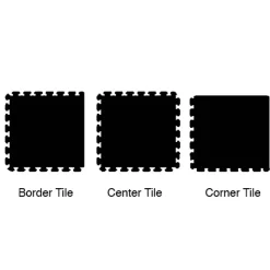 Rubber Tile Interlocking Sport 10% Blue 3/8 Inch x 2x2 Ft.
