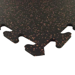 Rubber Tile Interlocking Sport 10% Red 3/8 Inch x 2x2 Ft.