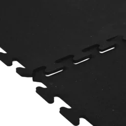 Rubber Tile Interlocking Sport Black 3/8 Inch x 2x2 Ft.