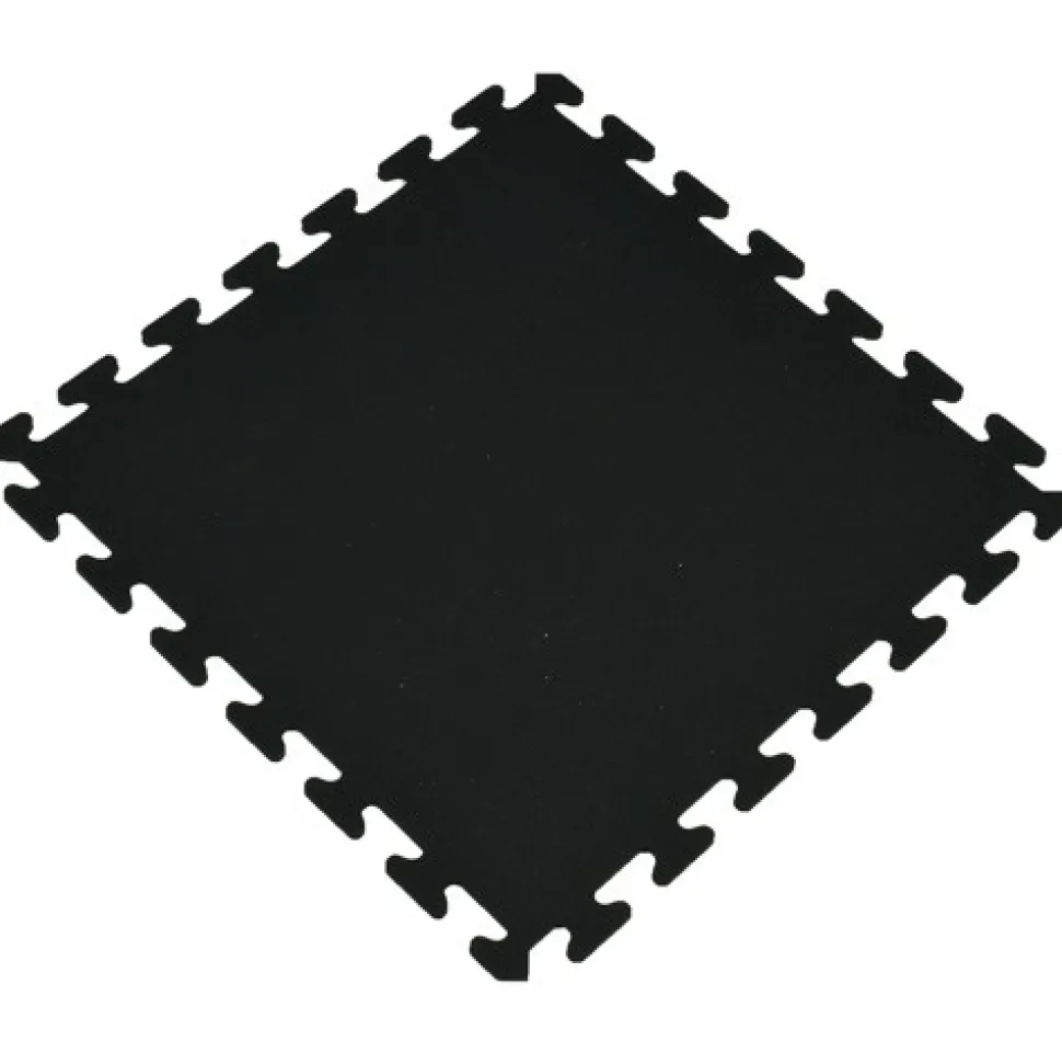 Rubber Tile Interlocking Sport Black 3/8 Inch x 2x2 Ft.