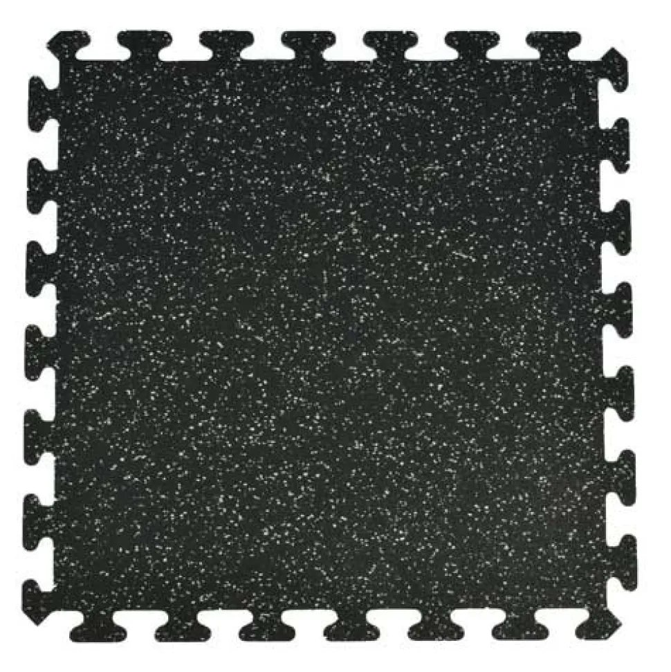 Rubber Tile Interlocking Sport 10% Light Gray 3/8 Inch x 2x2 Ft.