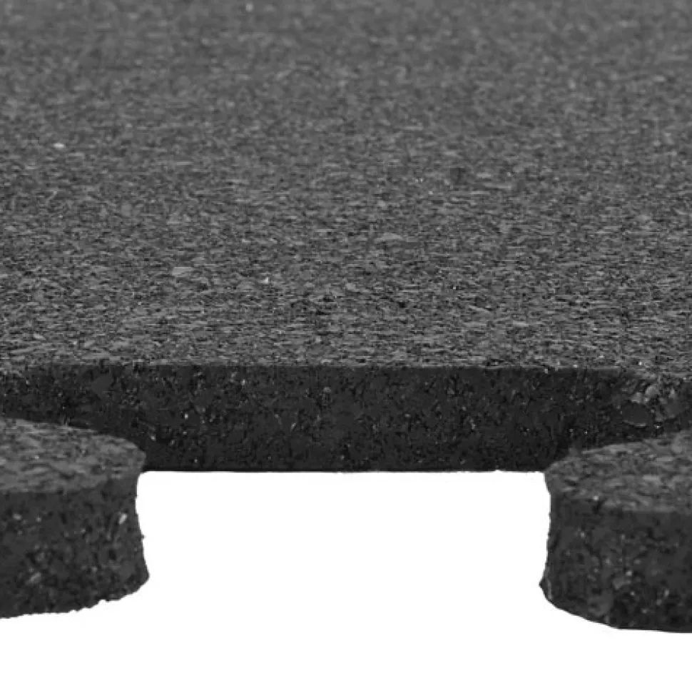 Rubber Tile Interlocking Sport 10% Light Gray 3/8 Inch x 2x2 Ft.
