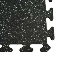 Rubber Tile Interlocking Sport 10% Light Gray 3/8 Inch x 2x2 Ft.