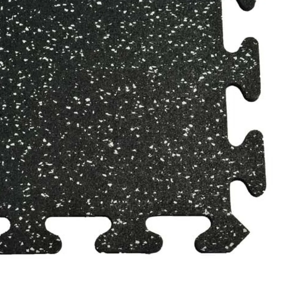 Rubber Tile Interlocking Sport 10% Light Gray 3/8 Inch x 2x2 Ft.