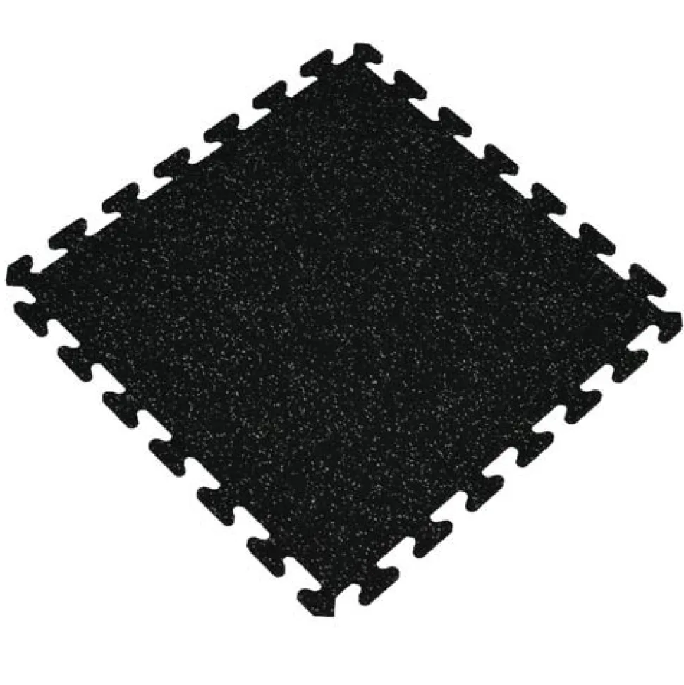 Rubber Tile Interlocking Sport 10% Light Gray 3/8 Inch x 2x2 Ft.