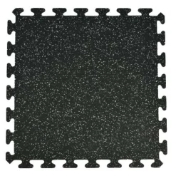 Rubber Tile Interlocking Sport West 10% Light Gray 3/8 Inch x 2x2 Ft.