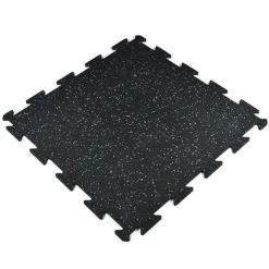 Rubber Tile Interlocks with Borders 10% Color 8mm x 25x25 Inches Pacific