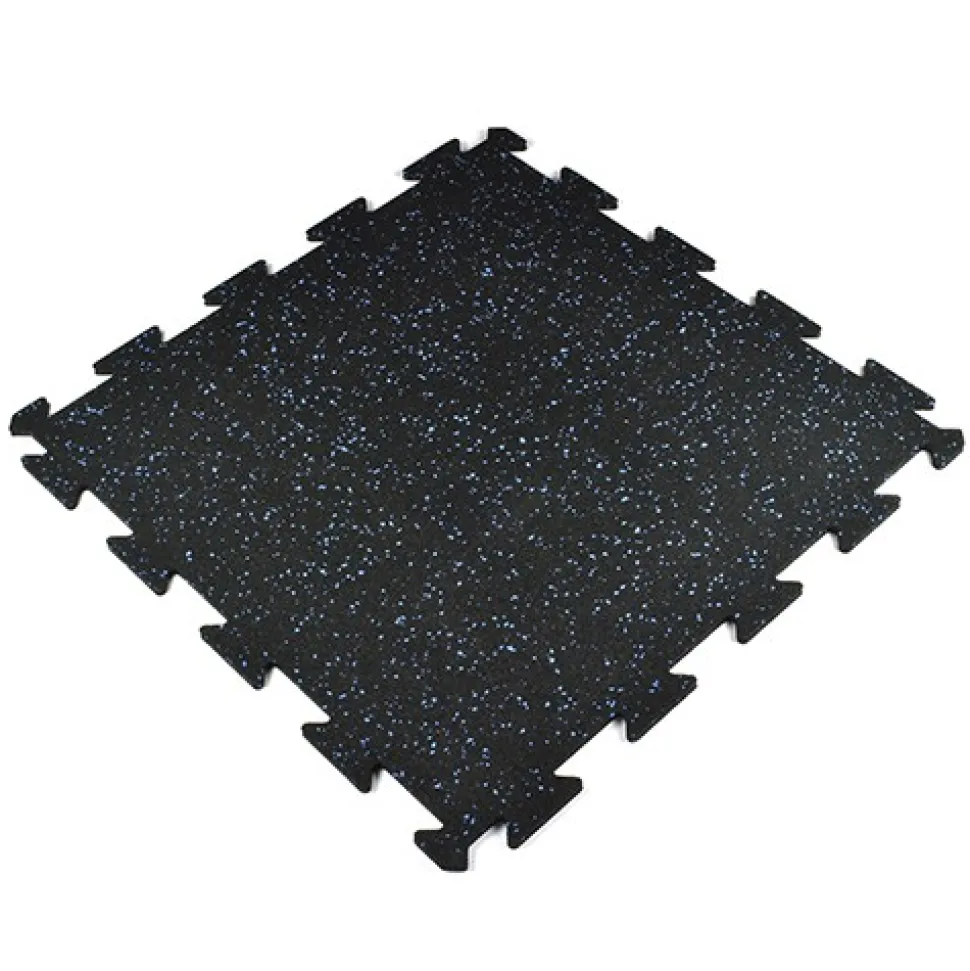 Rubber Tile Interlocks with Borders 10% Color 8mm x 25x25 Inches Pacific