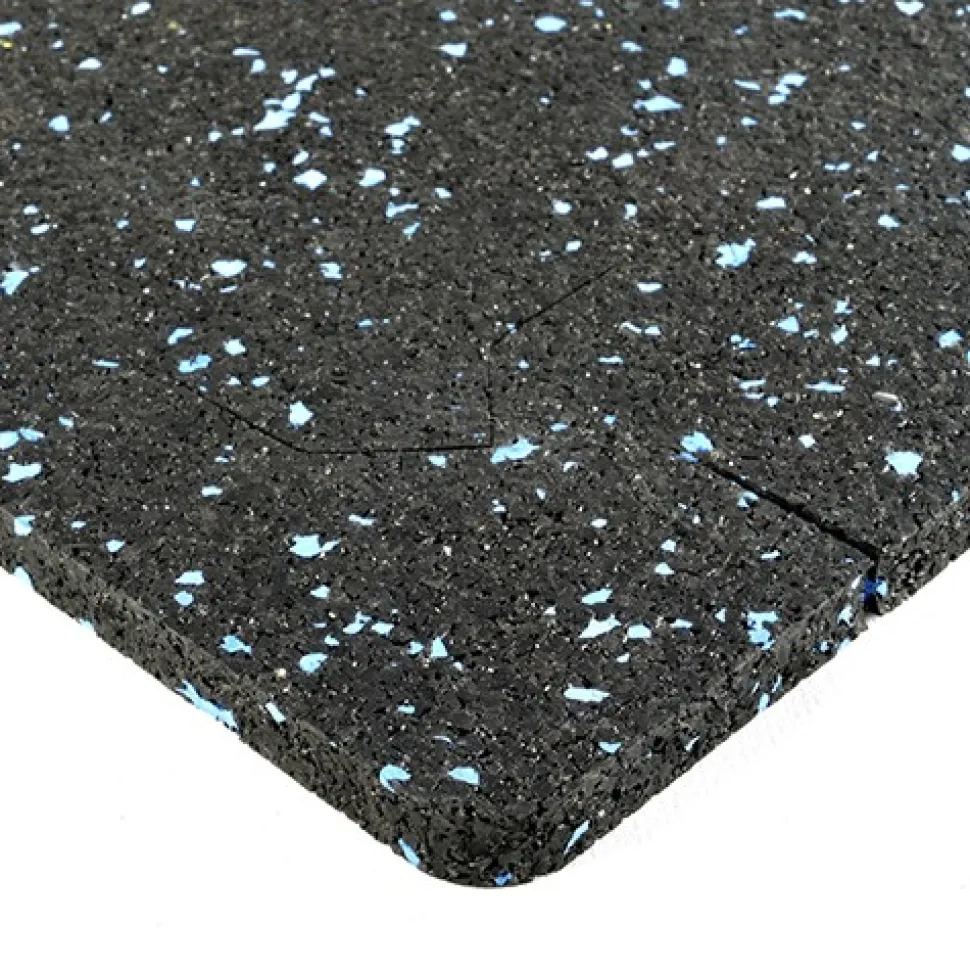Rubber Tile Interlocks with Borders 10% Color 8mm x 25x25 Inches Pacific