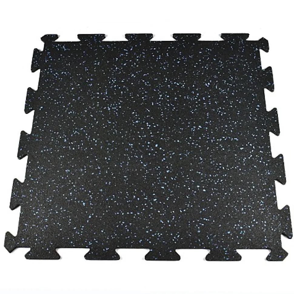 Rubber Tile Interlocks with Borders 10% Color 8mm x 25x25 Inches Pacific