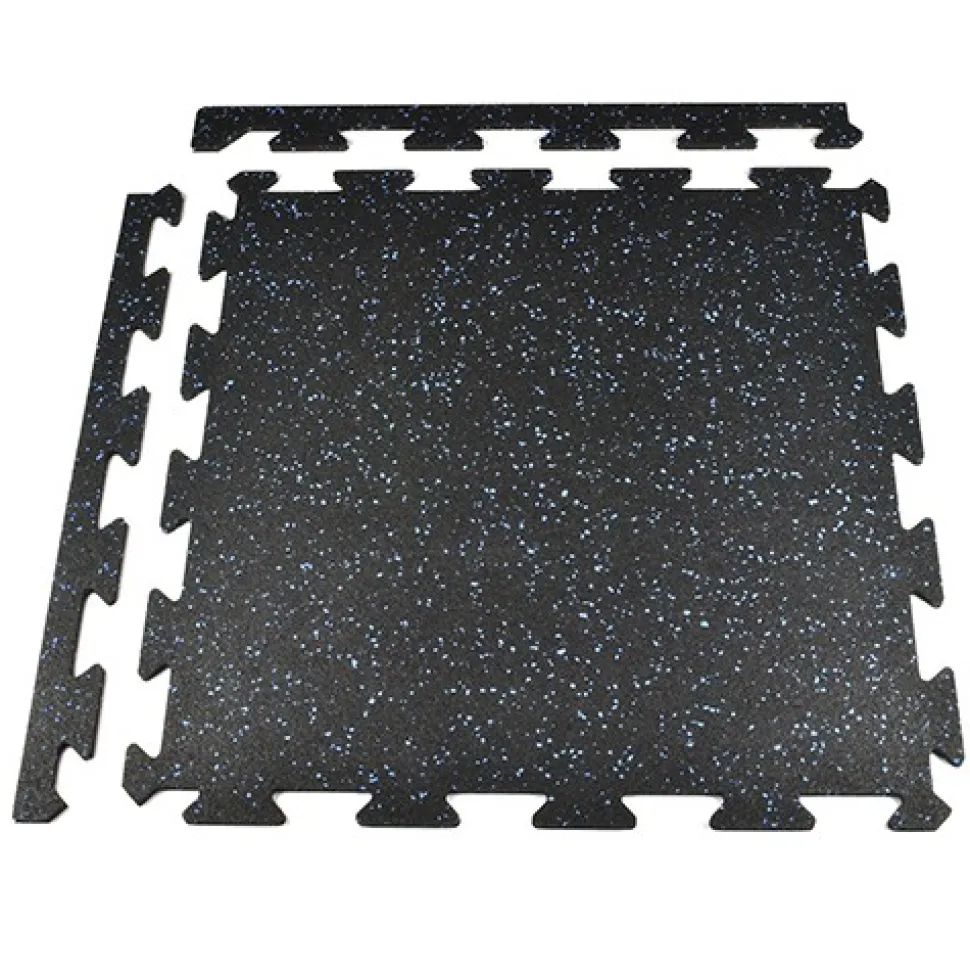 Rubber Tile Interlocks with Borders 10% Color 8mm x 25x25 Inches Pacific