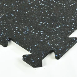 Rubber Tile Interlocks with Borders 10% Color 8mm x 25x25 Inches Pacific