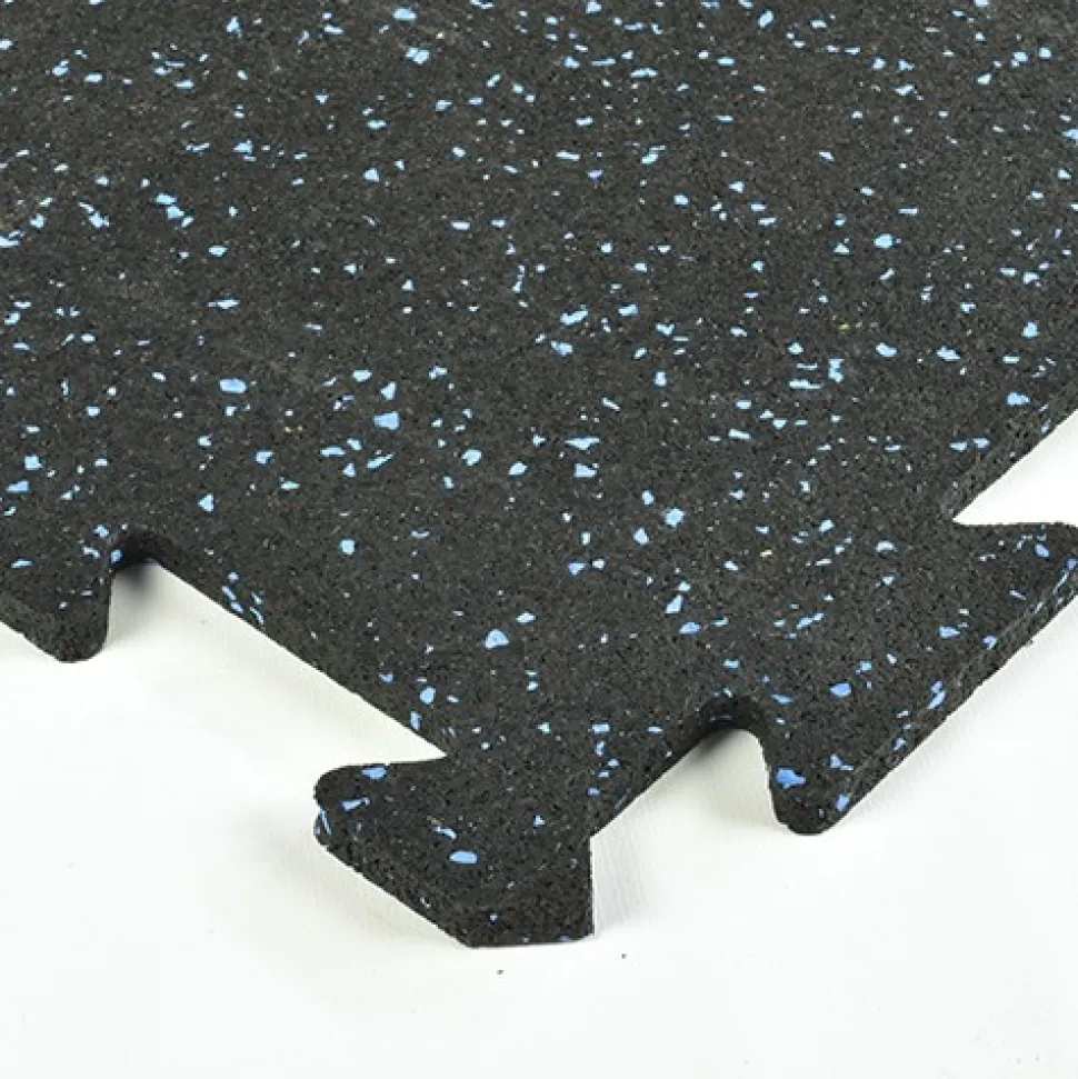 Rubber Tile Interlocks with Borders 10% Color 8mm x 25x25 Inches Pacific
