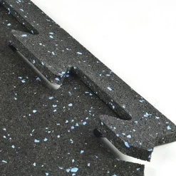 Rubber Tile Interlocks with Borders 10% Color Custom CrossTrain 1/4 In x 25x25 In Pacific