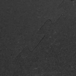 Rubber Tile Interlocks with Borders Black 1/4 Inch x 25x25 Inches Pacific