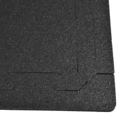 Rubber Tile Interlocks with Borders Black 1/4 Inch x 25x25 Inches Pacific