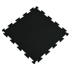 Rubber Tile Interlocks with Borders Black 1/4 Inch x 25x25 Inches Pacific