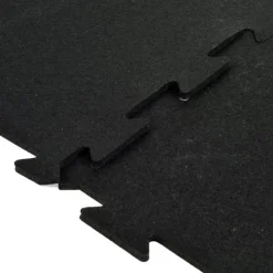 Rubber Tile Interlocks with Borders Black 1/4 Inch x 25x25 Inches Pacific