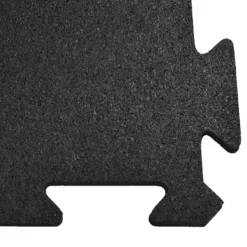 Rubber Tile Interlocks with Borders Black 8mm x 25x25 Inches Pacific