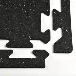 Rubber Tile Interlocks with Borders Regrind 1/4 Inch x 25x25 Inches Pacific