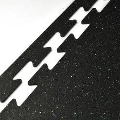Rubber Tile Interlocks with Borders Regrind 1/4 Inch x 25x25 Inches Pacific