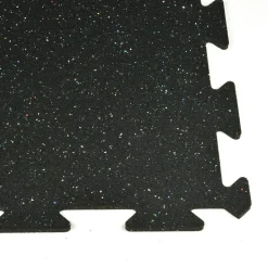 Rubber Tile Interlocks with Borders Regrind 1/4 Inch x 25x25 Inches Pacific