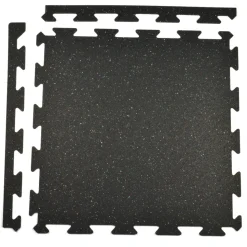 Rubber Tile Interlocks with Borders Regrind 1/4 Inch x 25x25 Inches Pacific