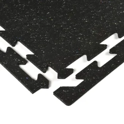 Rubber Tile Interlocks with Borders Regrind 8mm 25x25 Inches Pacific