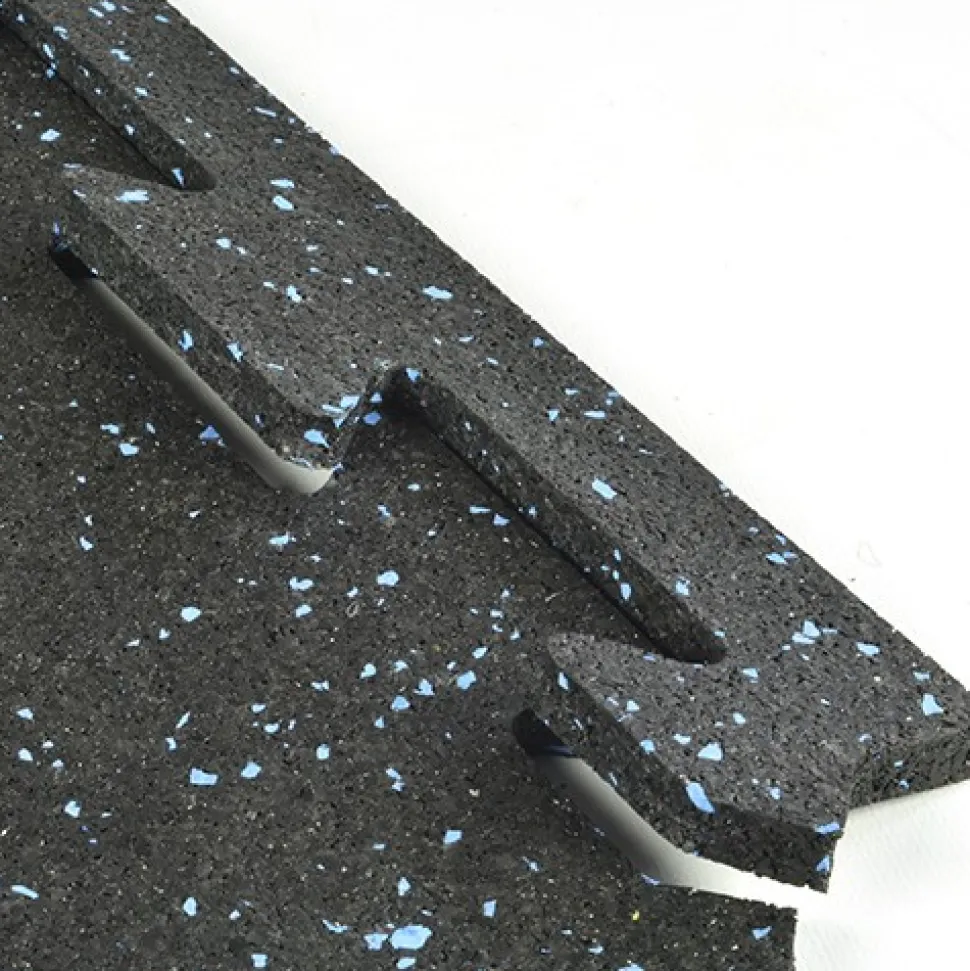 Rubber Tile Interlocks with Borders 10% Color 1/4 Inch x 25x25 Inches Pacific
