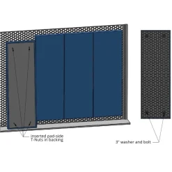 Safety Pro Outdoor Stadium Chain Link Fence Pad 3 Inch x 4x6 Ft.