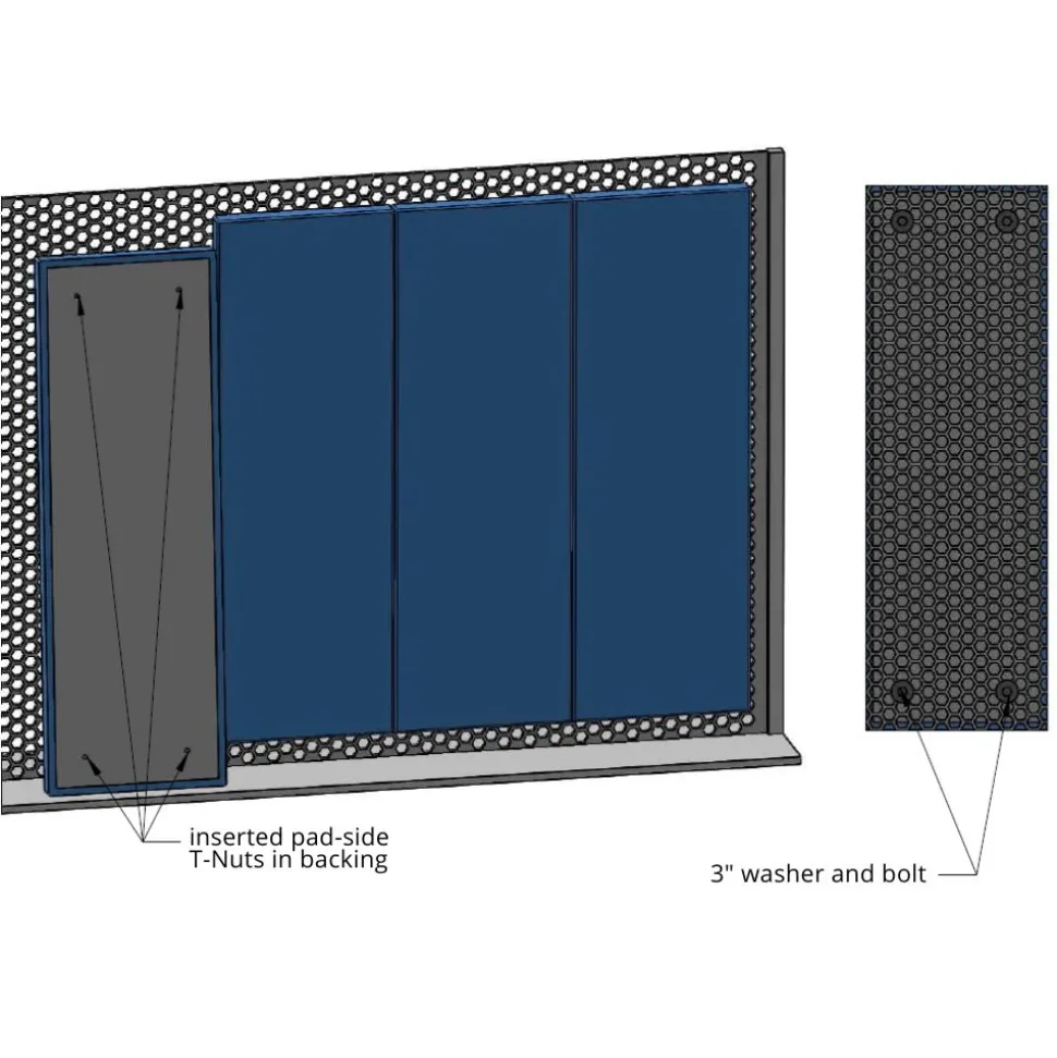 Safety Pro Outdoor Stadium Chain Link Fence Pad 3 Inch x 4x8 Ft.