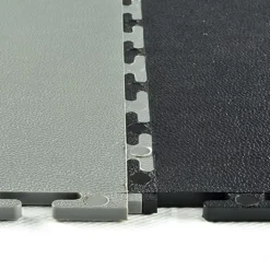 Smooth Top PVC Interlocking Black Ever 1/4 Inch x 19.625x19.625 Inches Tile