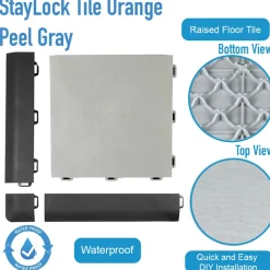 StayLock Tile Orange Peel Gray 9/16 Inch x 1x1 Ft.