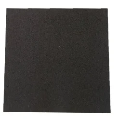 Straight Edge Rubber Tile Black 3/8 Inch x 2x2 Ft. Pacific