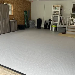 TechFloor Solid Garage Tile with Raised Squares Carton of 10