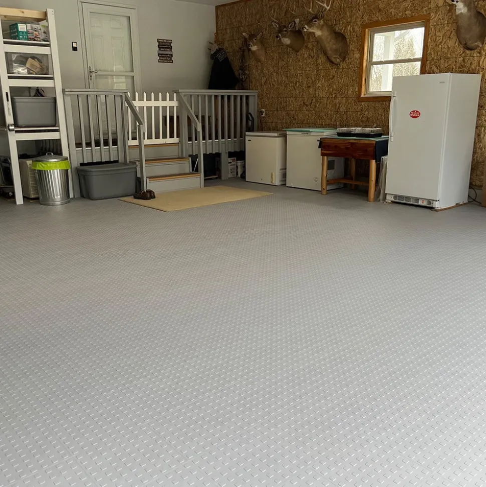 TechFloor Solid Garage Tile with Raised Squares Carton of 10