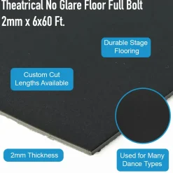 Theatrical No Glare Floor Full Bolt 2 mm x 6x60 Ft.