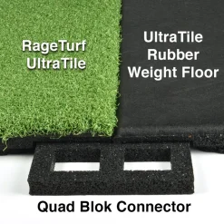 UltraTile Rubber Weight Floor Black 1 Inch x 2x2 Ft. with Quad Blok