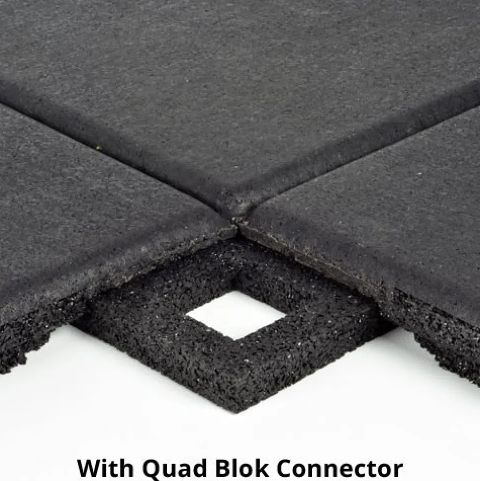 UltraTile Rubber Weight Floor Black 1 Inch x 2x2 Ft. with Quad Blok
