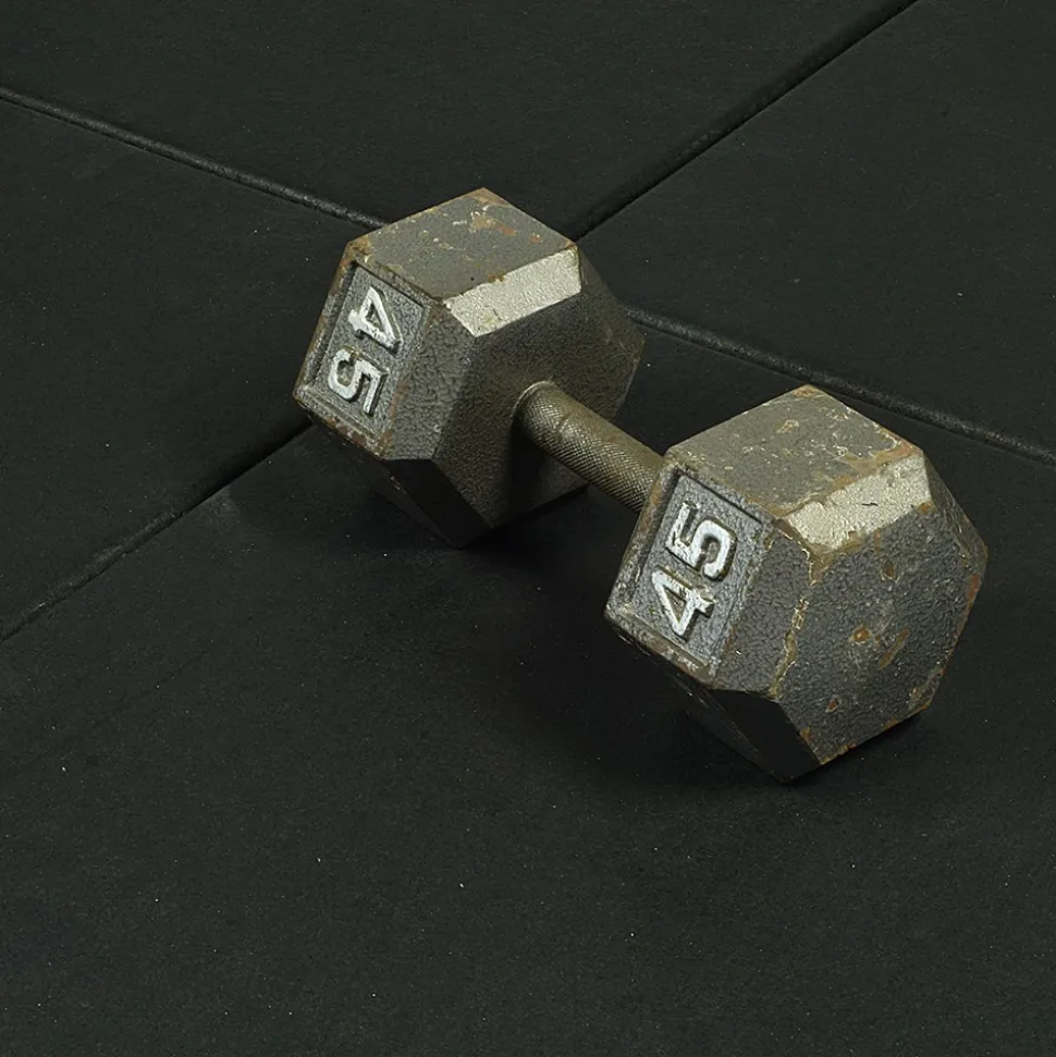 UltraTile Rubber Weight Floor Black 1 Inch x 2x2 Ft. with Quad Blok