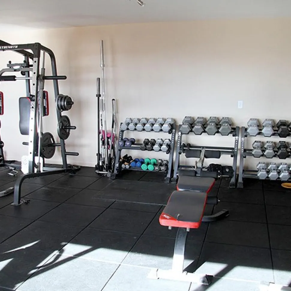UltraTile Rubber Weight Floor Black 1 Inch x 2x2 Ft. with Quad Blok