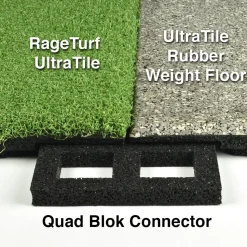 UltraTile Rubber Weight Floor Premium Colors 1 Inch x 2x2 Ft. with Quad Blok
