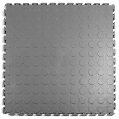 Warehouse Floor Coin PVC Tile Gray 1/4 Inch x 19.625x19.625 Inches