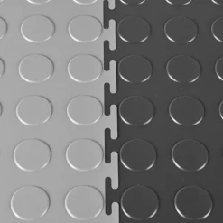 Warehouse Floor Coin PVC Tile Black 1/4 Inch x 19.625x19.625 Inches
