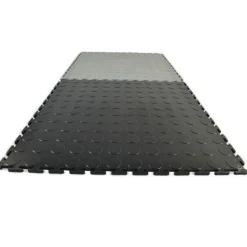 Warehouse Floor Coin PVC Tile Black 1/4 Inch x 19.625x19.625 Inches