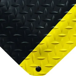 Wearwell Diamond-Plate SpongeCote 3x75 Ft Black w/Yellow Borders