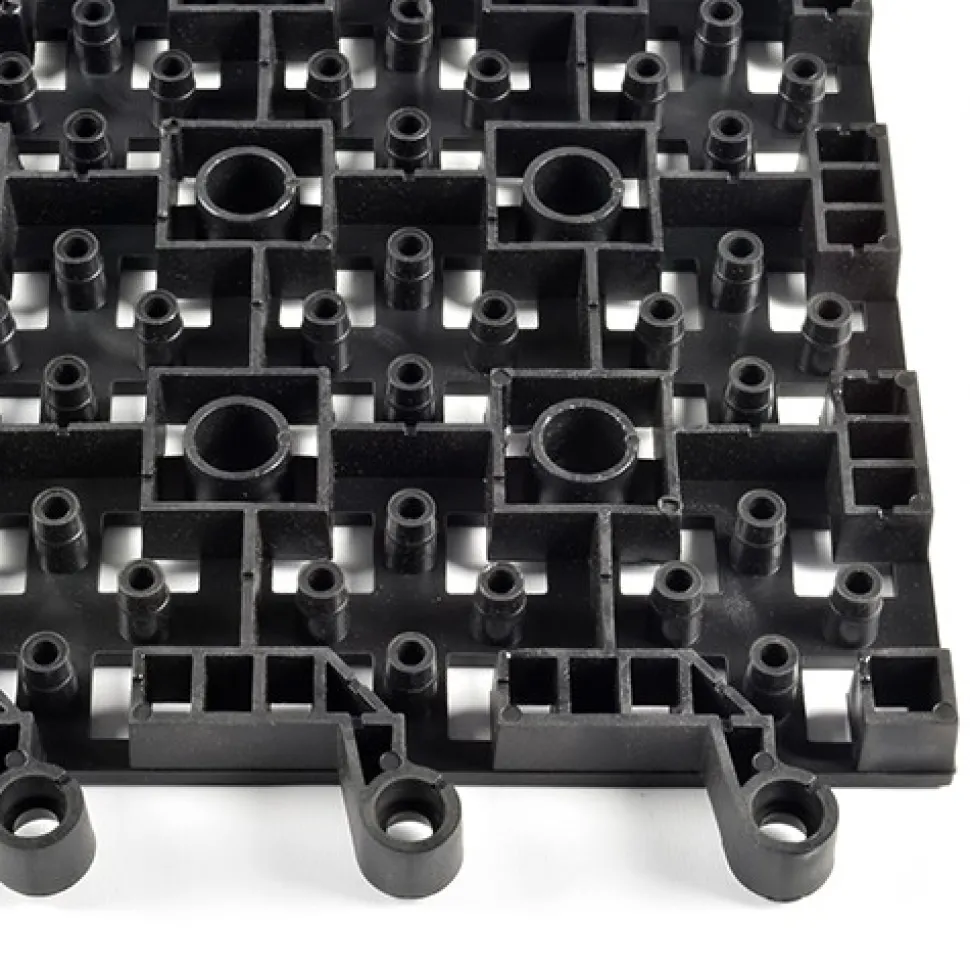 Wearwell ErgoDeck HD Open Black 18 x 18 Inch Tile Case of 10